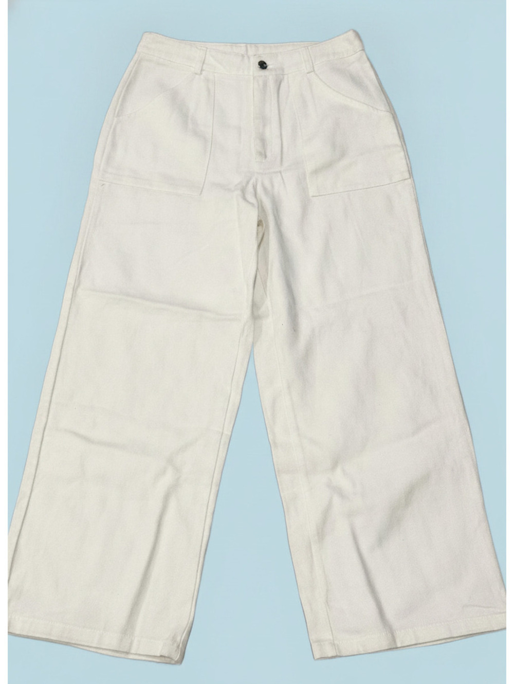 SHEIN Petite White Wide-Leg Pants Size L